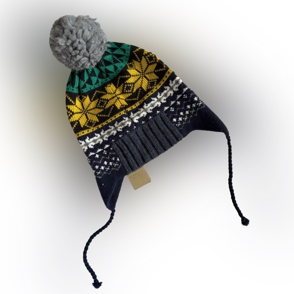 Burberry Cashmere Fair Isle Pom Hat - Picture 1 of 6